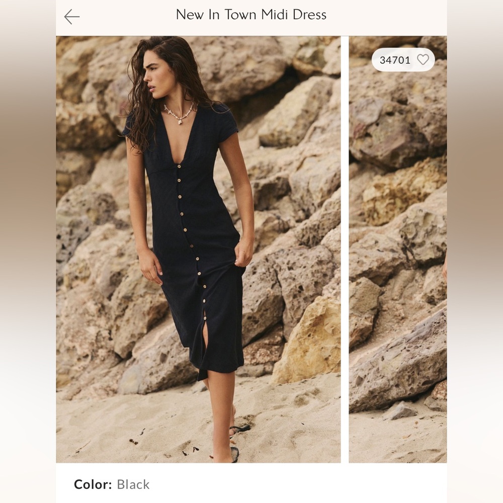 Free People Black Midi Dress